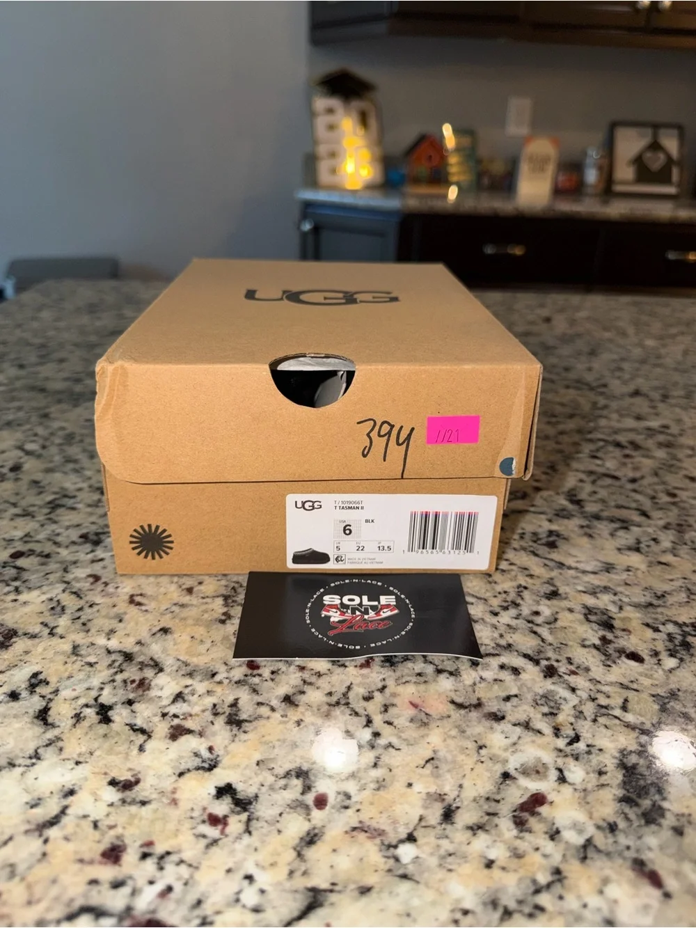 Size 6T UGG Tasman II Slipper Black Toddler SKU 1019066T Brand New